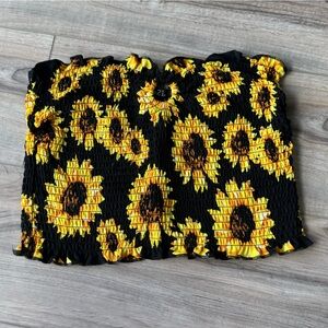 Rue21 Floral Sunflower Smocked Tube Top